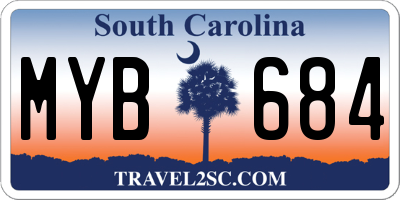 SC license plate MYB684