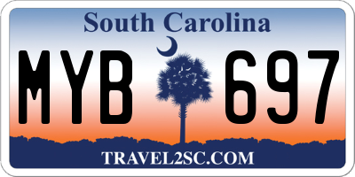 SC license plate MYB697