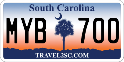 SC license plate MYB700