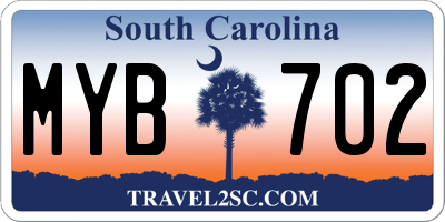 SC license plate MYB702