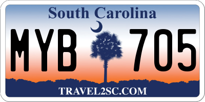 SC license plate MYB705