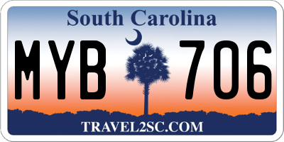 SC license plate MYB706
