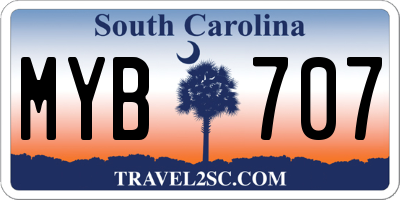 SC license plate MYB707