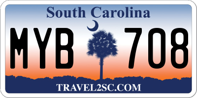 SC license plate MYB708
