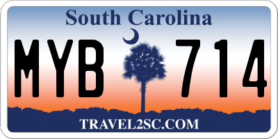 SC license plate MYB714