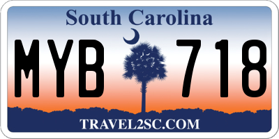SC license plate MYB718