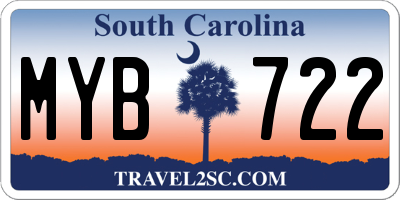 SC license plate MYB722