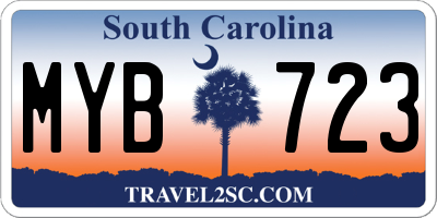 SC license plate MYB723