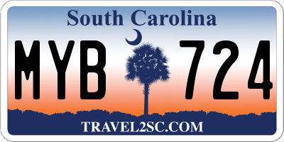 SC license plate MYB724