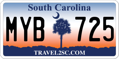 SC license plate MYB725