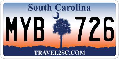 SC license plate MYB726