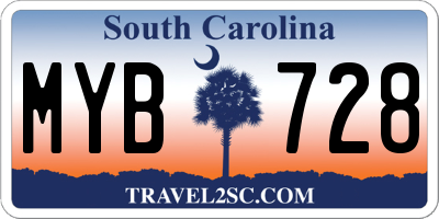 SC license plate MYB728