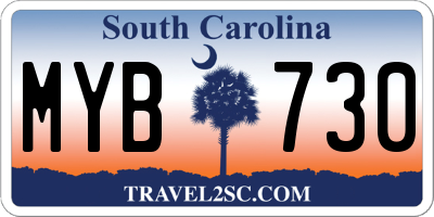 SC license plate MYB730