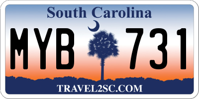 SC license plate MYB731