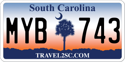SC license plate MYB743