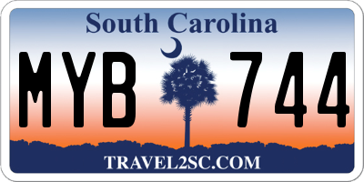 SC license plate MYB744