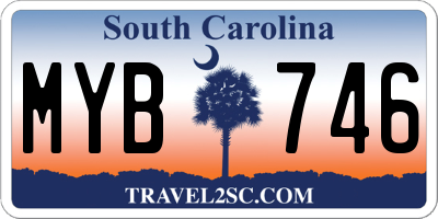 SC license plate MYB746