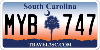 SC license plate MYB747