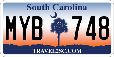 SC license plate MYB748