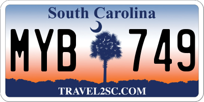 SC license plate MYB749