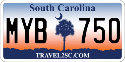 SC license plate MYB750