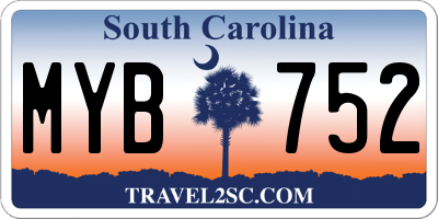 SC license plate MYB752