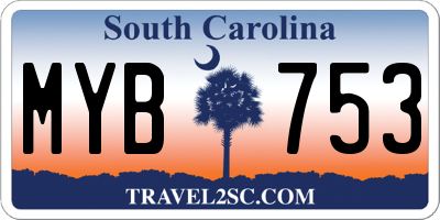 SC license plate MYB753