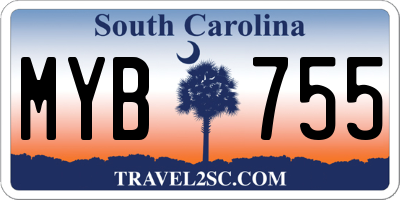 SC license plate MYB755