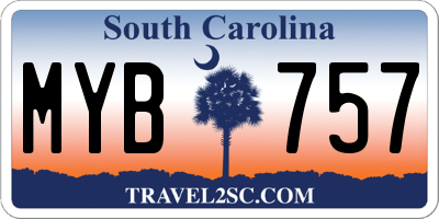 SC license plate MYB757