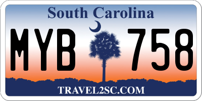 SC license plate MYB758