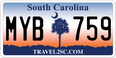 SC license plate MYB759