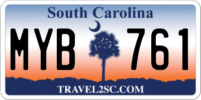 SC license plate MYB761
