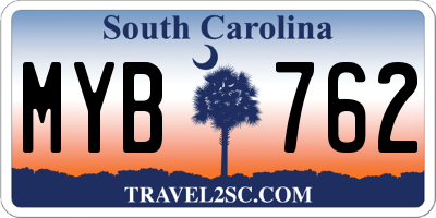 SC license plate MYB762