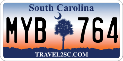 SC license plate MYB764