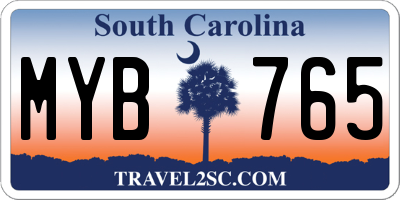 SC license plate MYB765