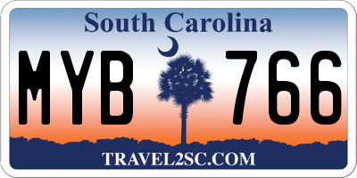 SC license plate MYB766