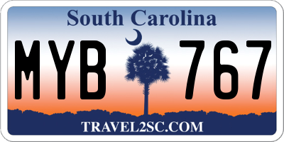 SC license plate MYB767