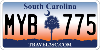 SC license plate MYB775