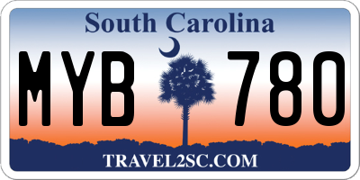 SC license plate MYB780