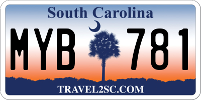SC license plate MYB781