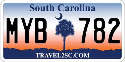 SC license plate MYB782