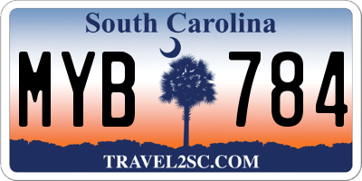 SC license plate MYB784