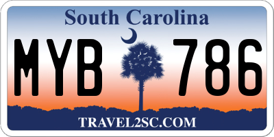 SC license plate MYB786