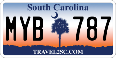 SC license plate MYB787