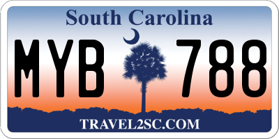 SC license plate MYB788