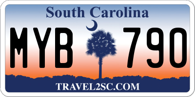 SC license plate MYB790