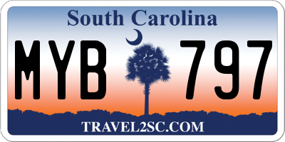 SC license plate MYB797