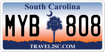 SC license plate MYB808