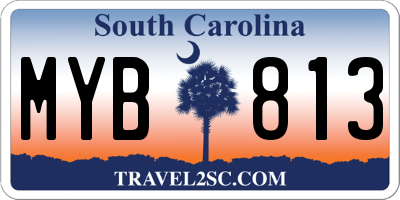 SC license plate MYB813