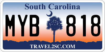 SC license plate MYB818